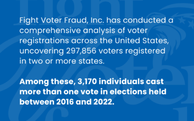 Fight Voter Fraud, Inc. Uncovers Nearly 300,000 Double-Registered Voters, Exposing 3,170 Cases of Double Voting Nationwide from 2016-2022